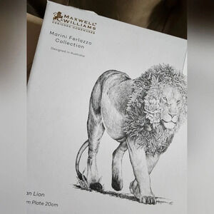 Maxwell Williams Fine Porcelaine Bone China Designer Dinnerware Plate 20cm Lion